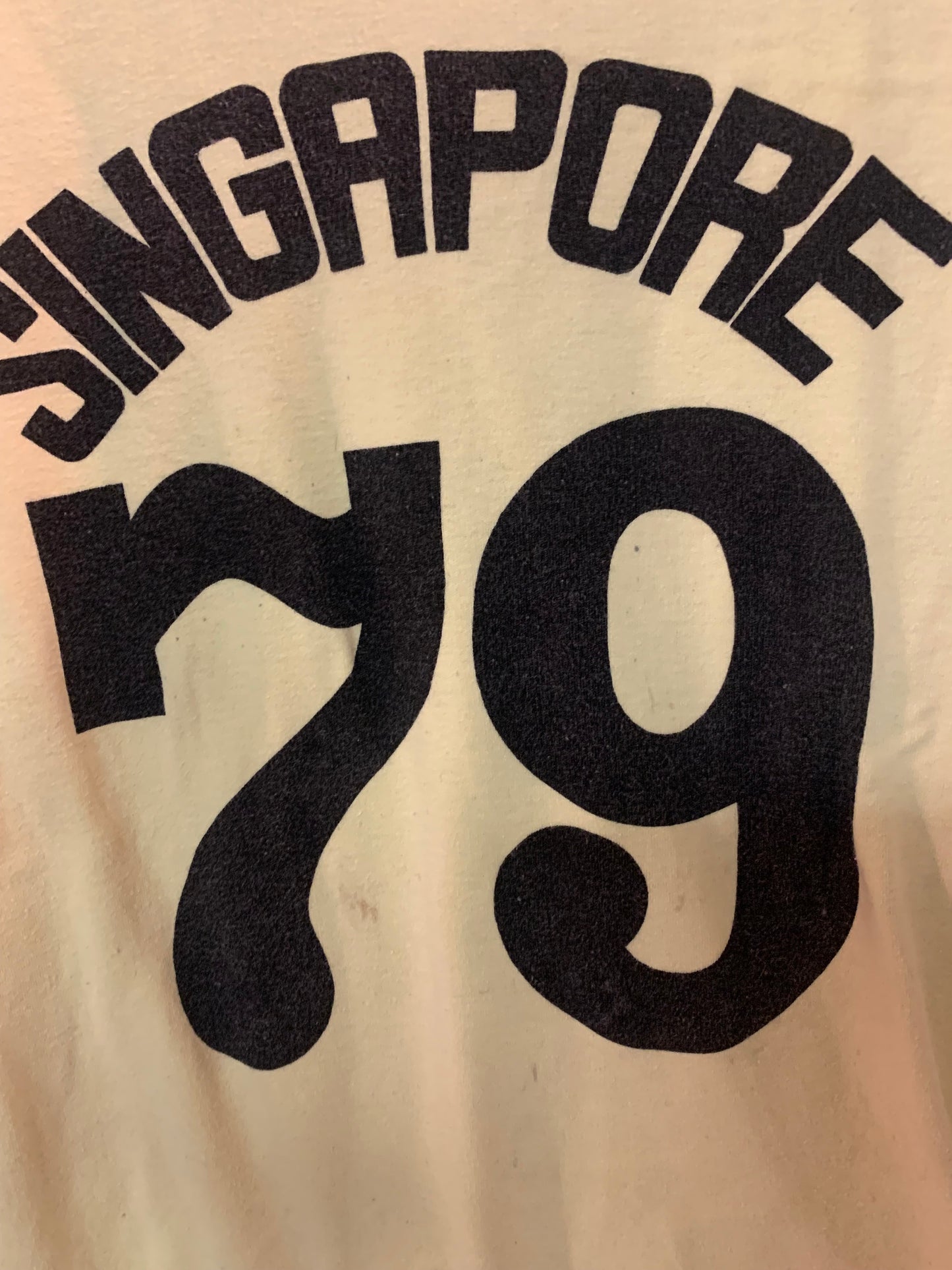 Soft thick 70’s Singapore t shirt in butter cream