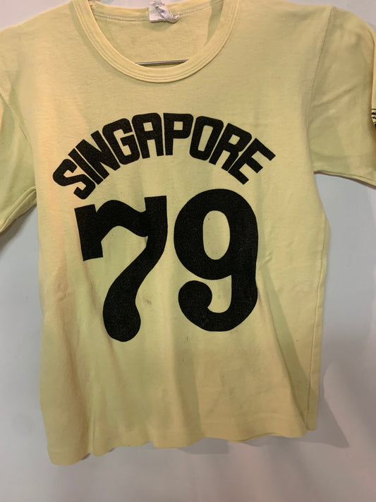 Soft thick 70’s Singapore t shirt in butter cream